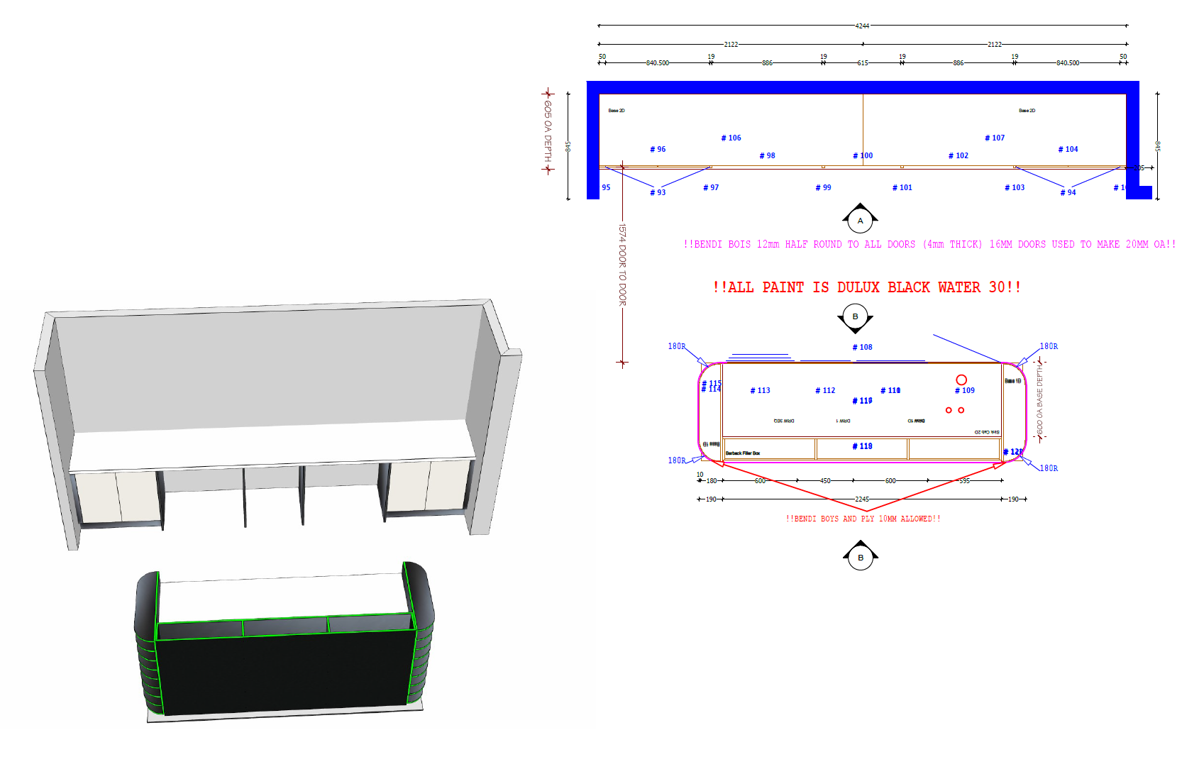 Joinery production drawing